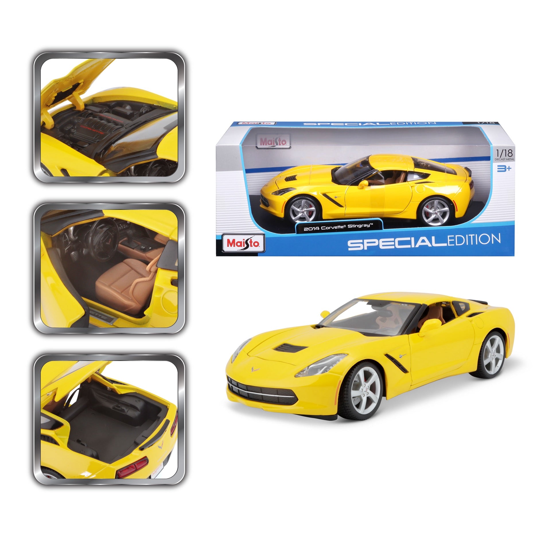 10-31182 Bburago Maisto  1:18 - 2014 Corvette Stingray Gialla