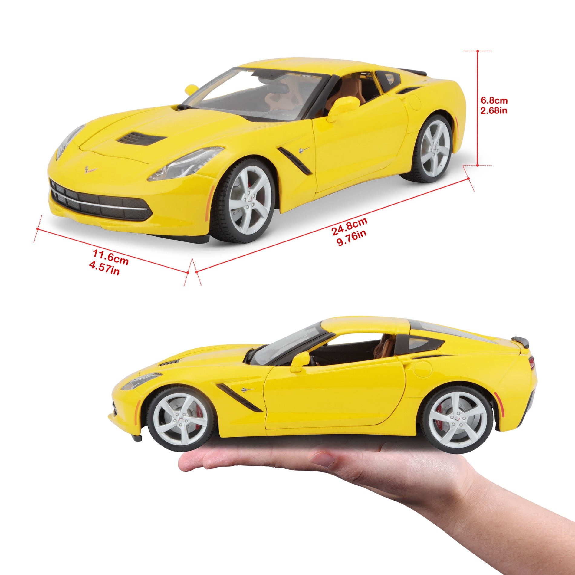 10-31182 Bburago Maisto  1:18 - 2014 Corvette Stingray Gialla