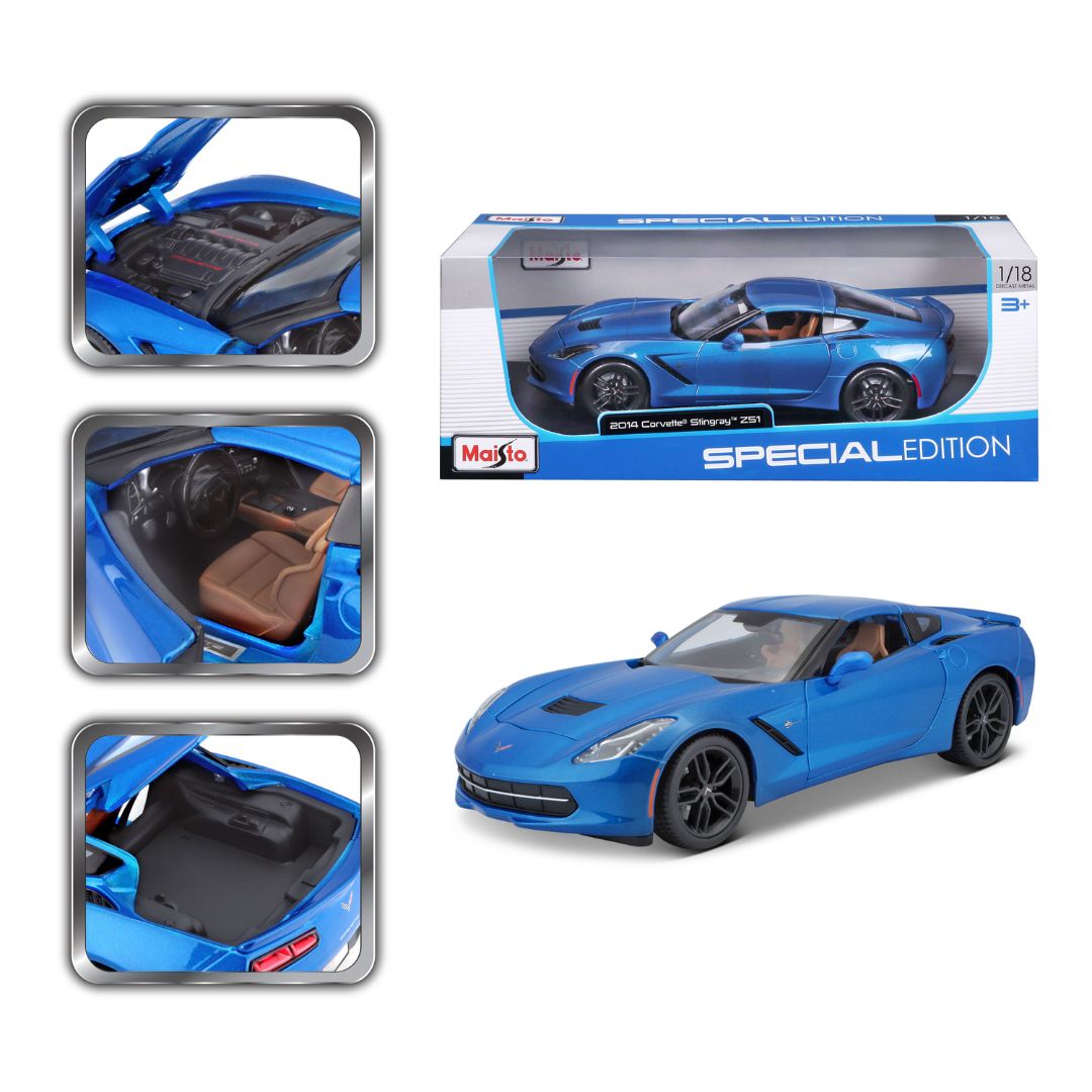 31677 Bburago Maisto - Corvette Stingray Z51, blu - Scala 1:18