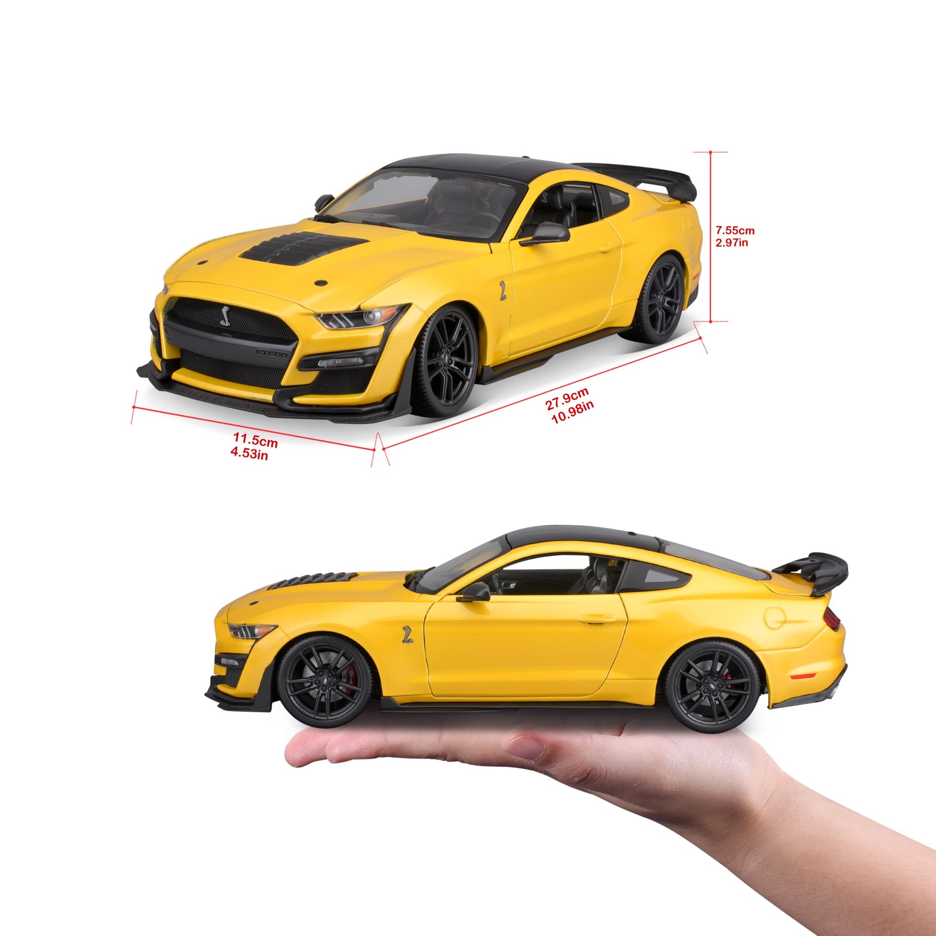 10- 31452 YL Bburago Maisto  1:18 - 2020 Mustang Shelby GT500 Giallo Met.