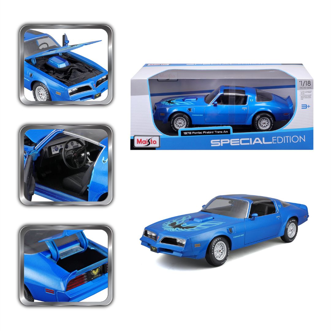 31464 Bburago Maisto - Pontiac Firebird Trans Am (1978), blu 1:18