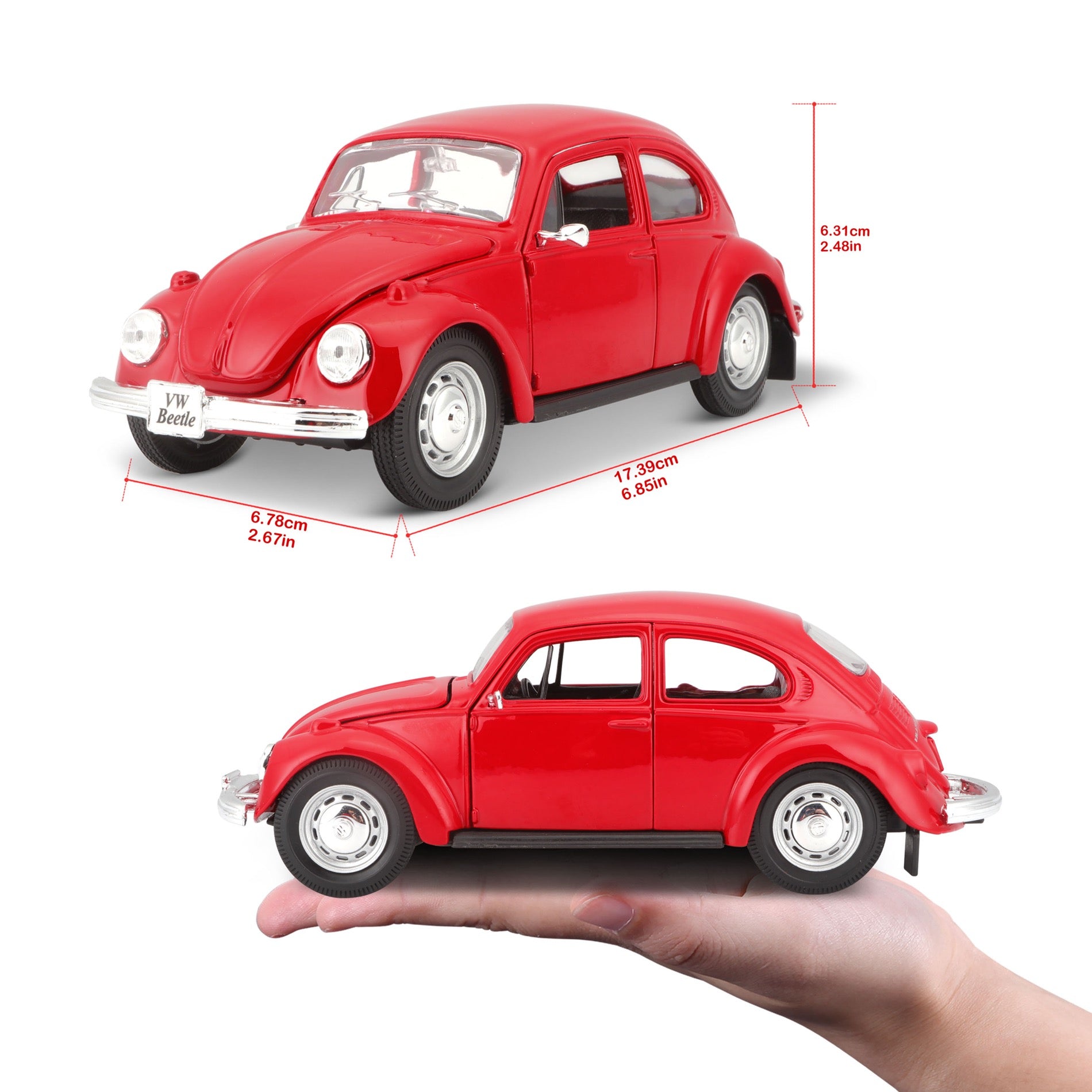 31926 RD - Bburago Maisto 1:24 - Volkswagen Beetle Rossa