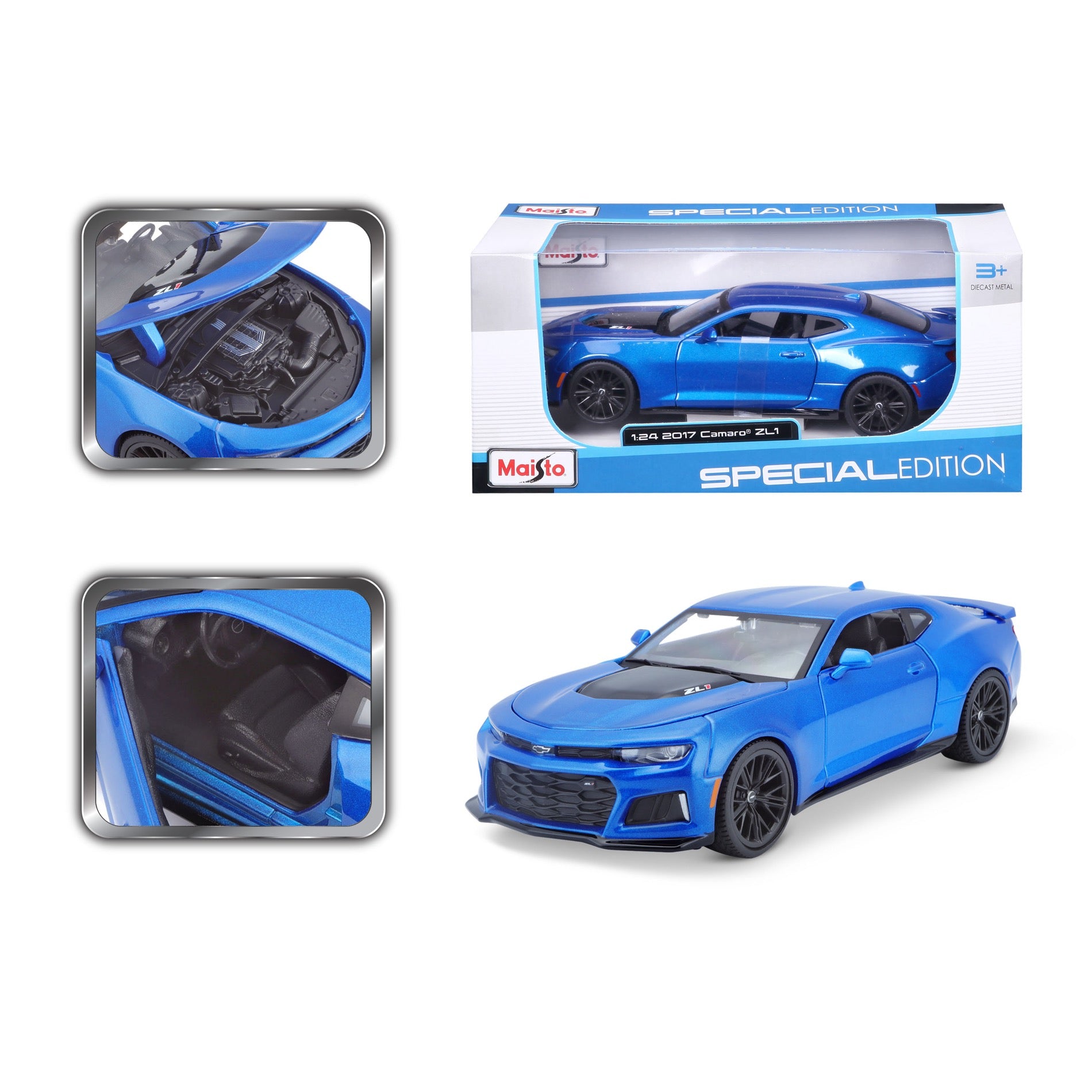 10-31512 BU Bburago Maisto 1:24 - 2017 Camaro ZL1 Blu Met.