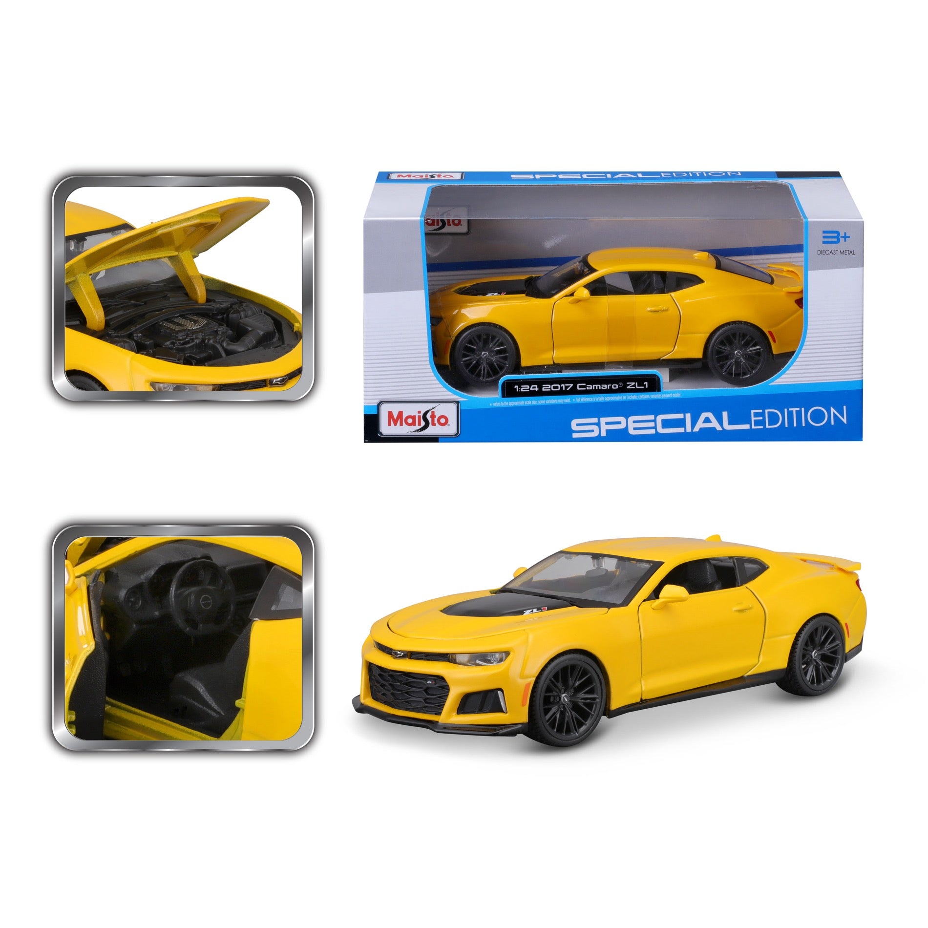 10-31512 Bburago Maisto - Camaro ZL1 (2017), gialla - Scala 1:24