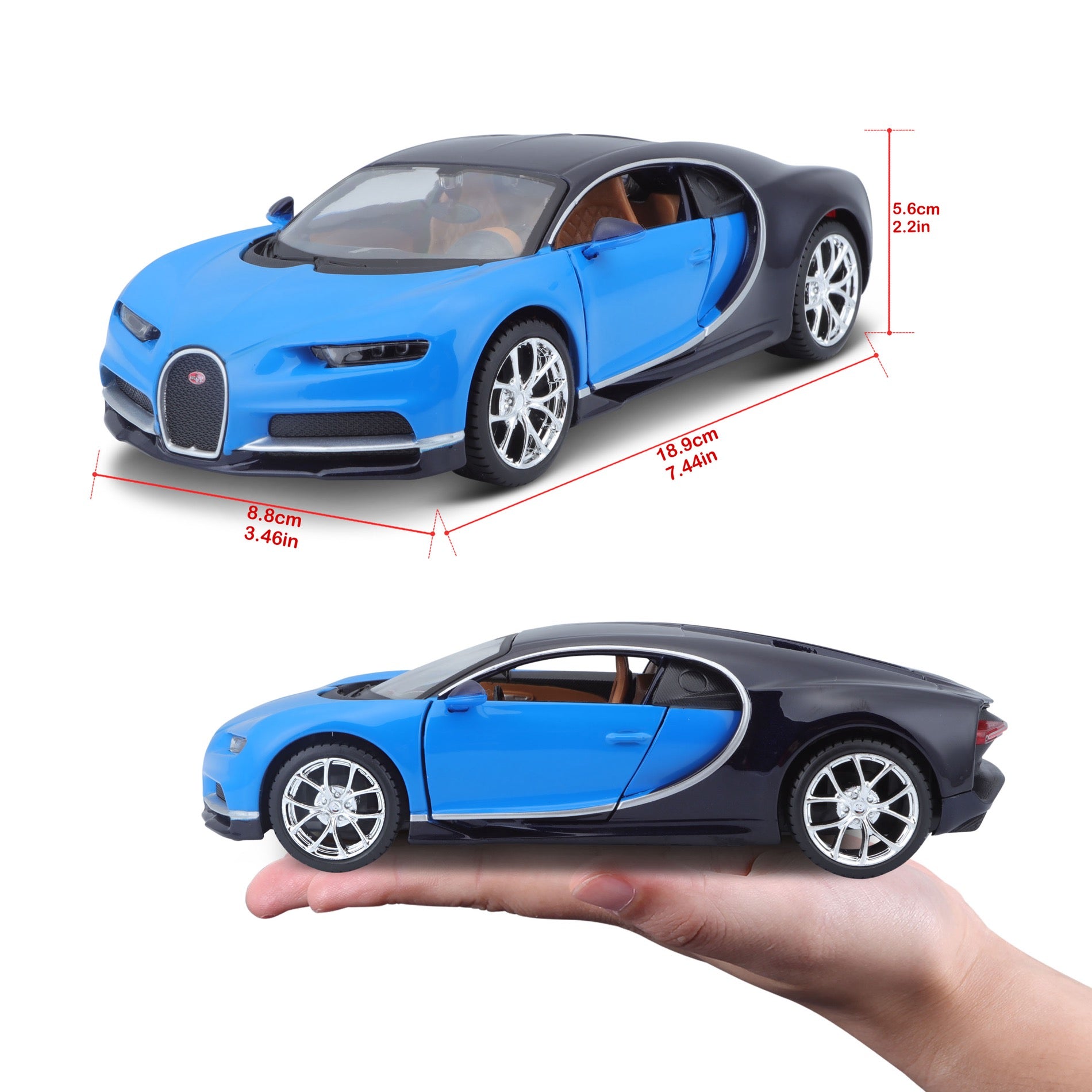 10-31514 BU  Bburago Maisto  1:24 - Bugatti Chiron Blu Met. e Nera