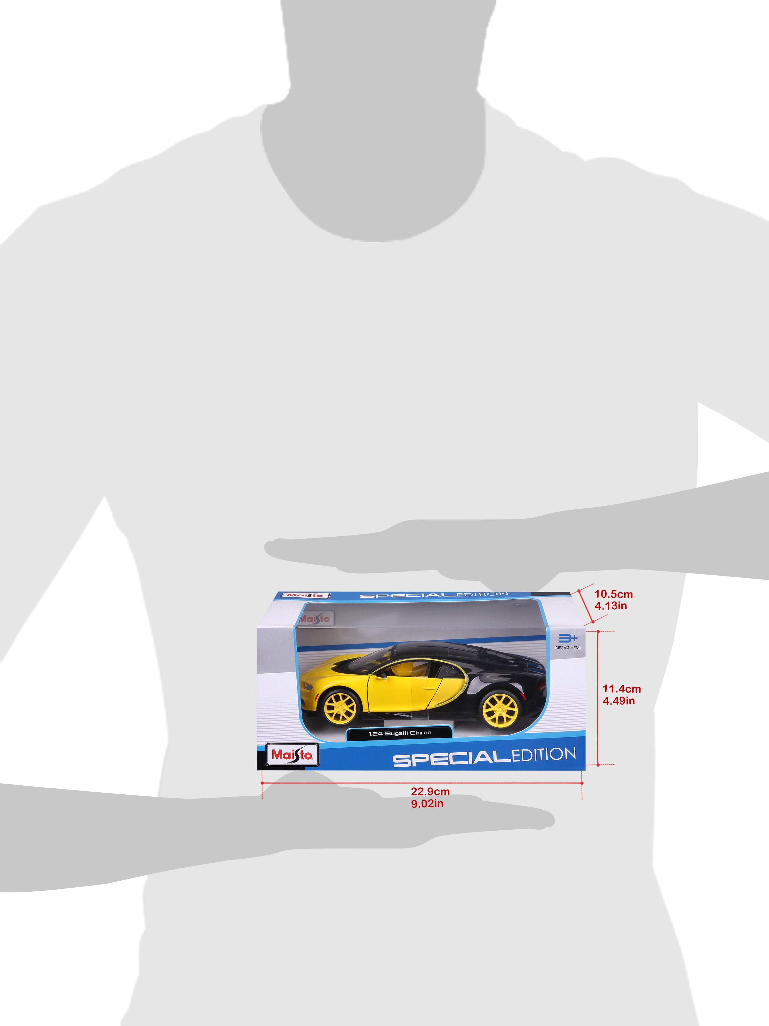 10-31514 YL+BK Burago Maisto 1:24 - Bugatti Chiron Gialla/Nera