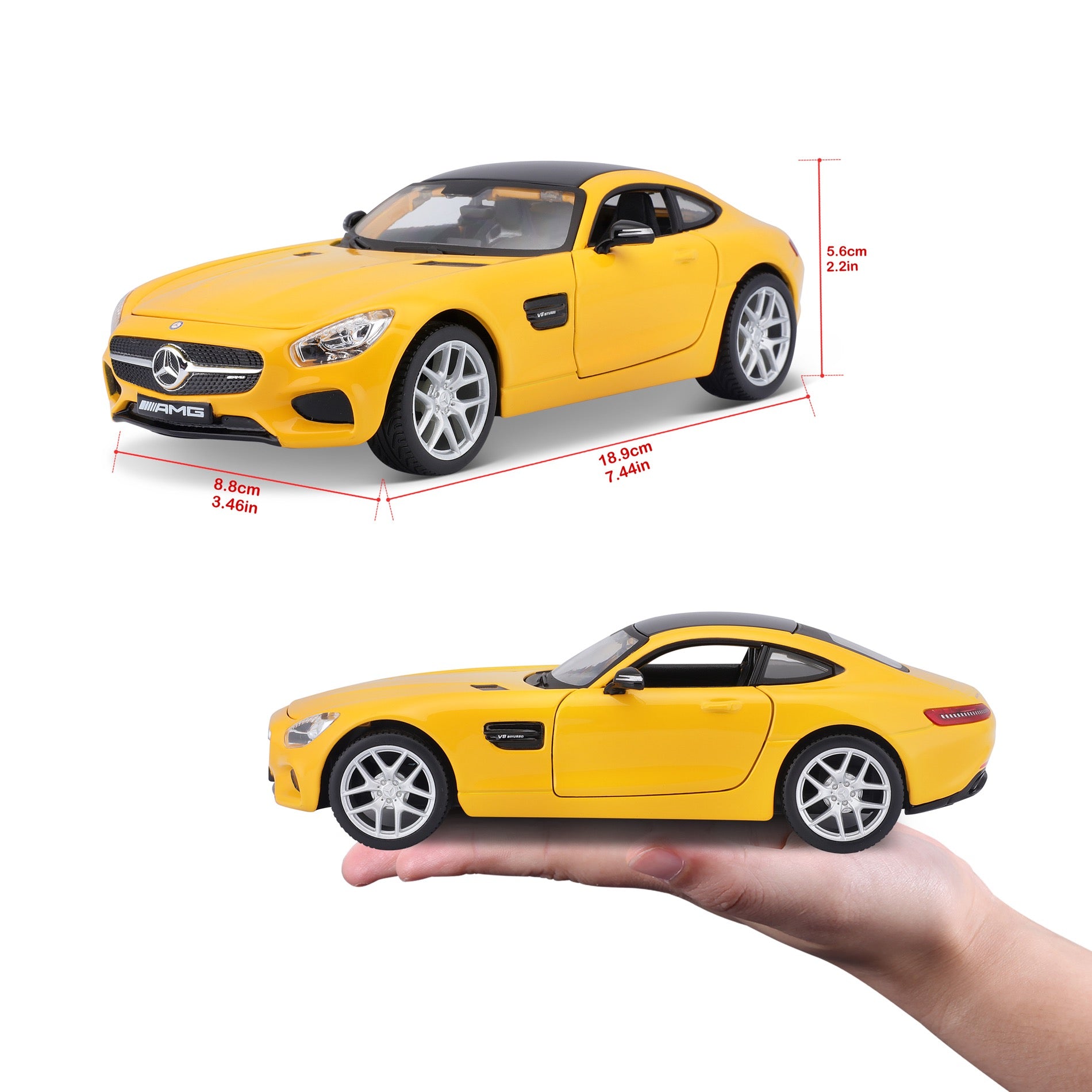 10-31134 BBurago - Maisto Mercedes-Benz AMG GT Gialla scala 1:24