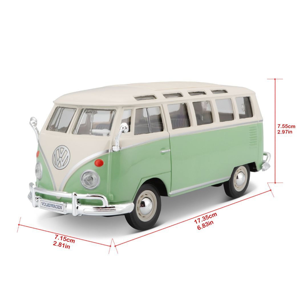 10-31956 Bburago Maisto - Volkswagen Van "Samba", verde - Scala 1:25