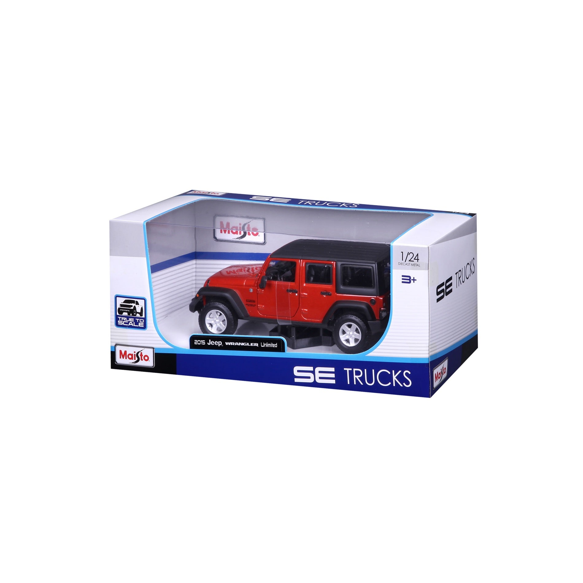 31268-Bburago Maisto SE Trucks 2015 Jeep Wrangler Unlimited Arancione Met.1:24