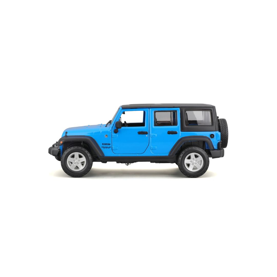 31268 Bburago Maisto - Jeep Wrangler Unlimited (2015), blu - 1:24