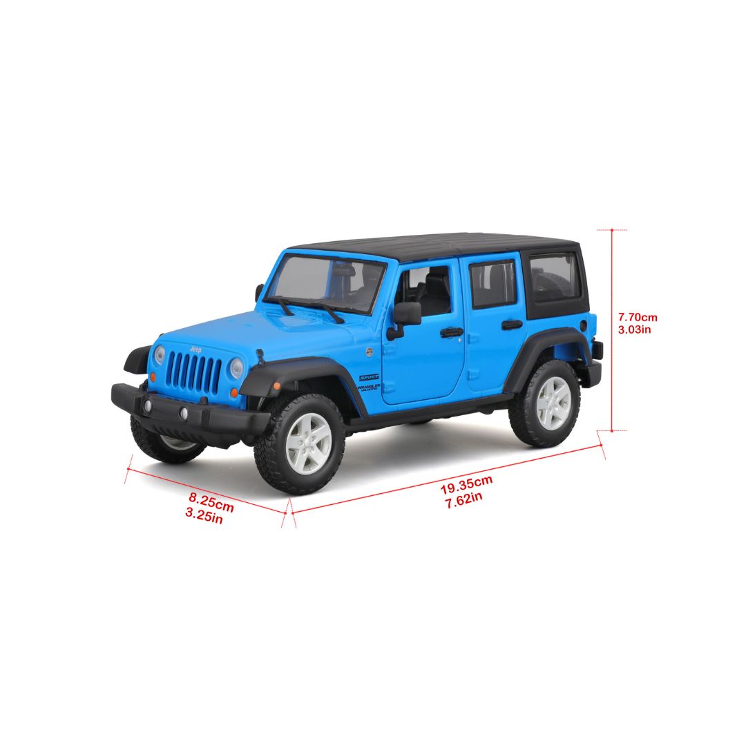 31268 Bburago Maisto - Jeep Wrangler Unlimited (2015), blu - 1:24