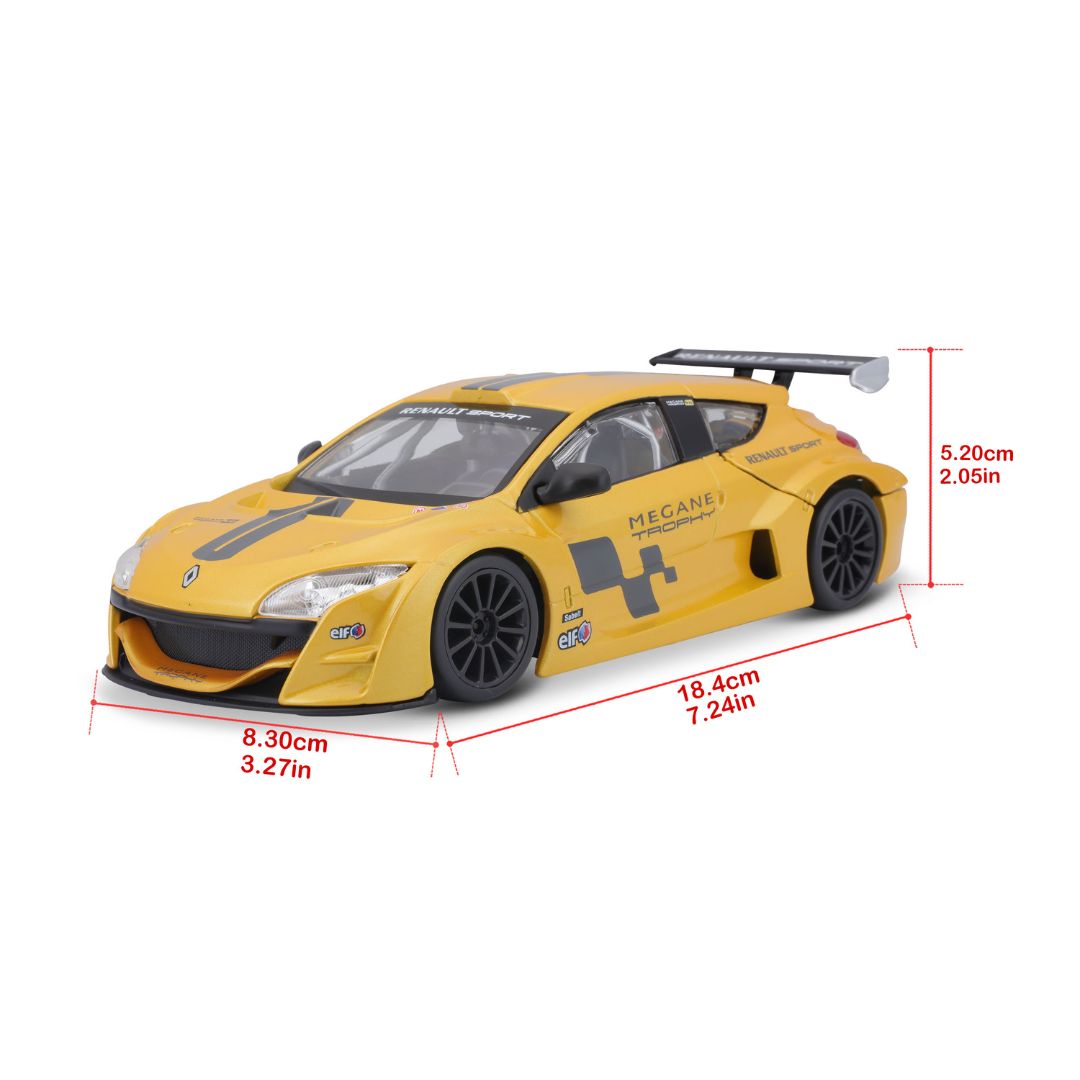 18-22115 Bburago -  Renault Megane Trophy, gialla - Scala 1:24