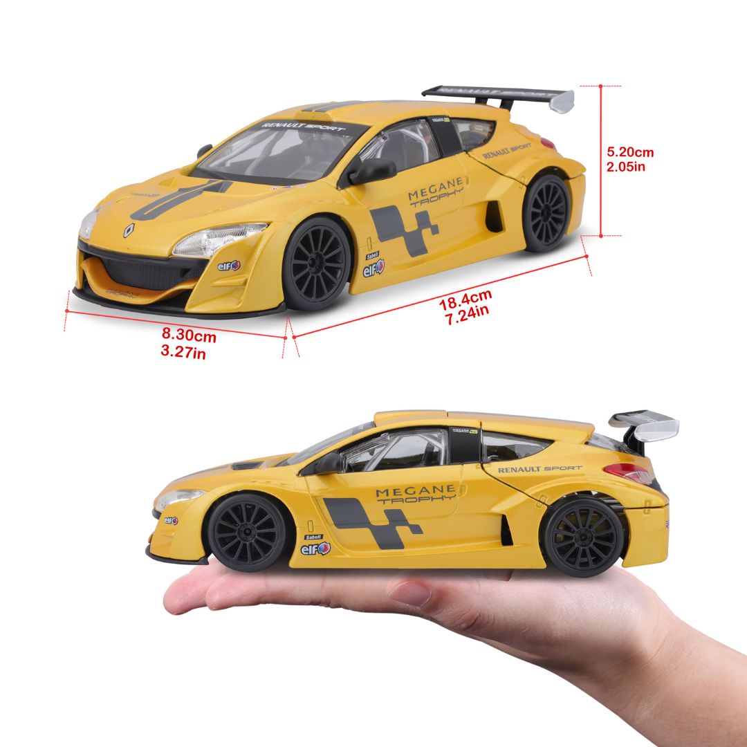 18-22115 Bburago -  Renault Megane Trophy, gialla - Scala 1:24