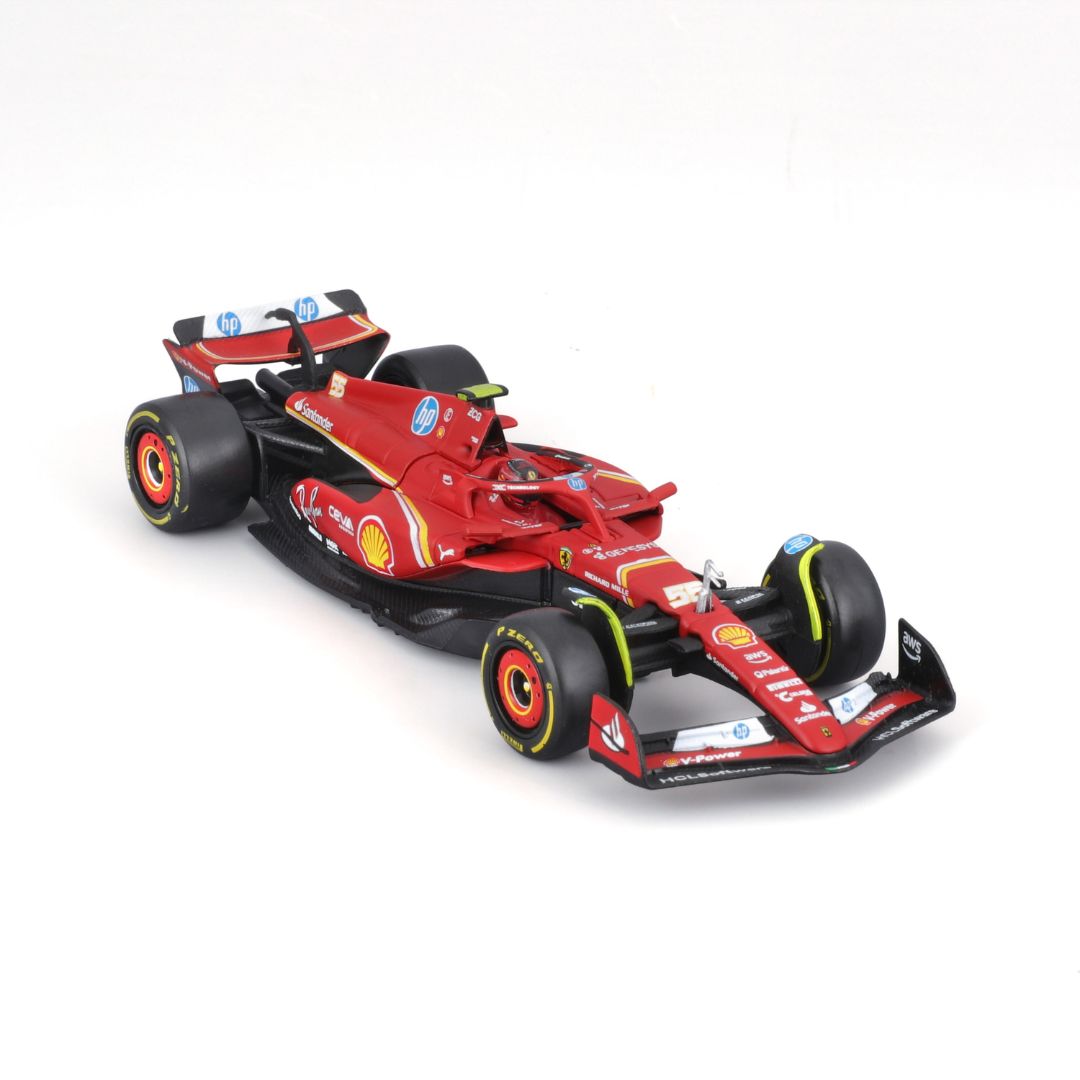 18-36843S Bburago Formula Racing - Ferrari SF-24 #55 (Sainz)casco 1:43