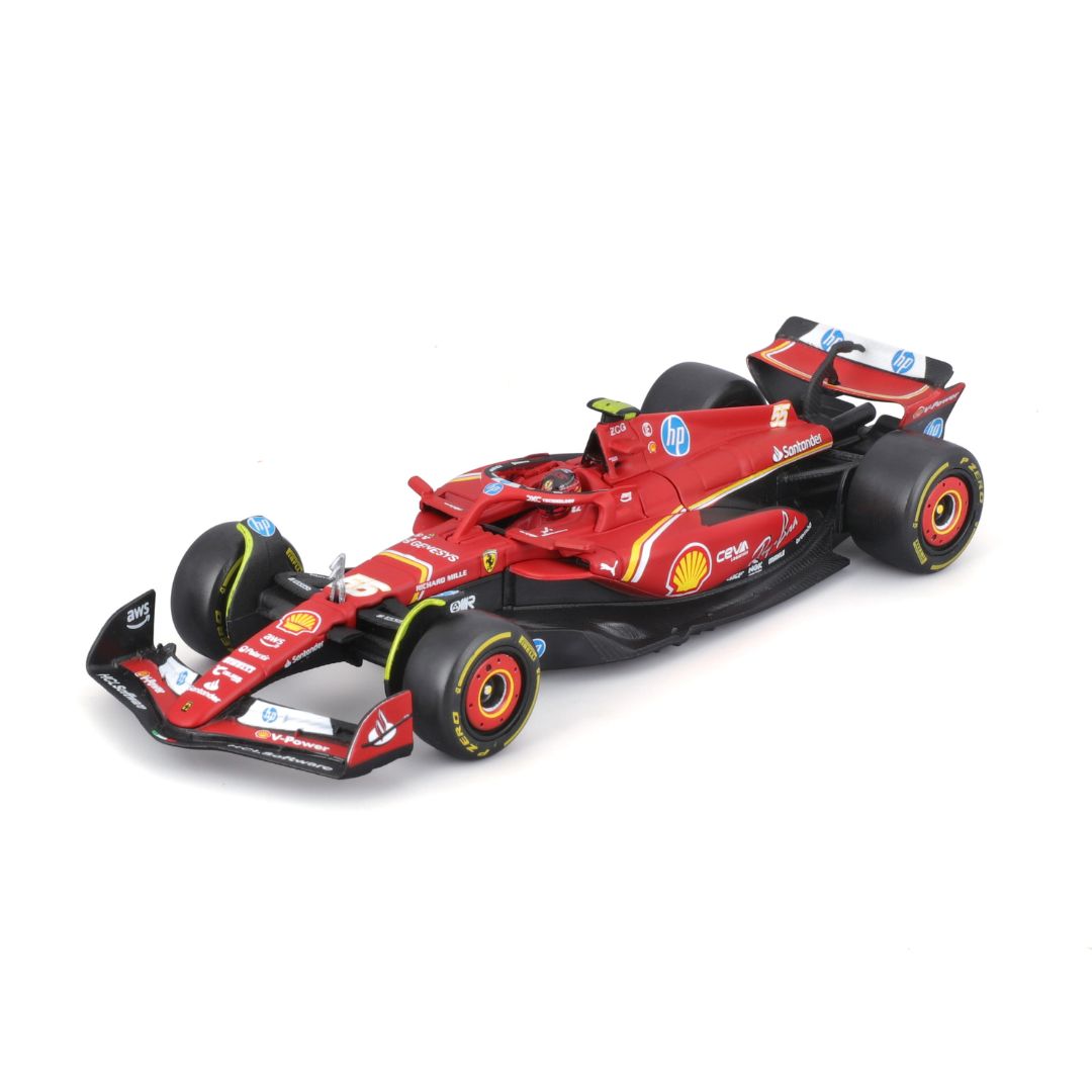 18-36843S Bburago Formula Racing - Ferrari SF-24 #55 (Sainz)casco 1:43