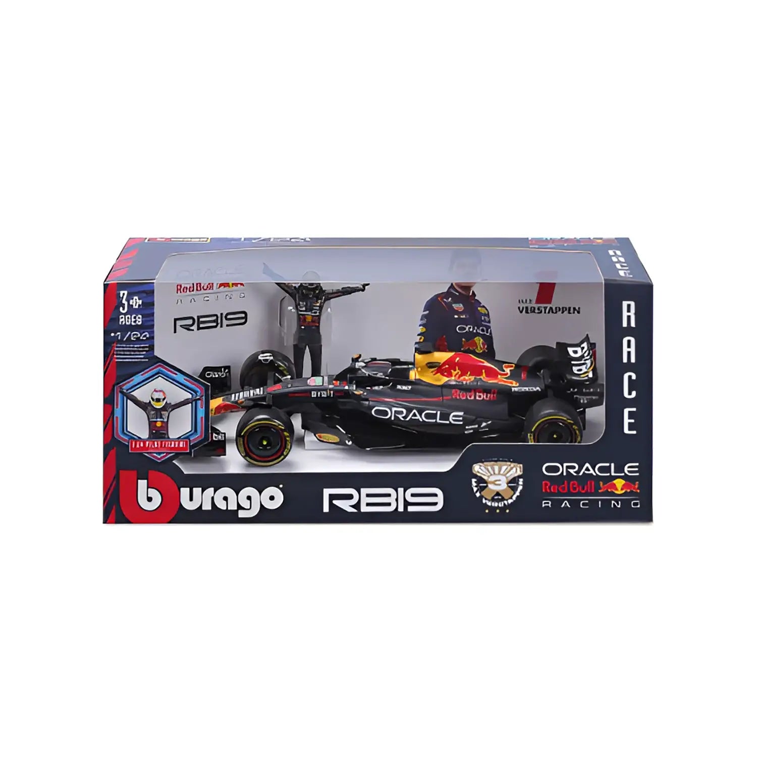 18-28036V Bburago Race - Red Bull RB19 (2023) #1 - figura Verstappen