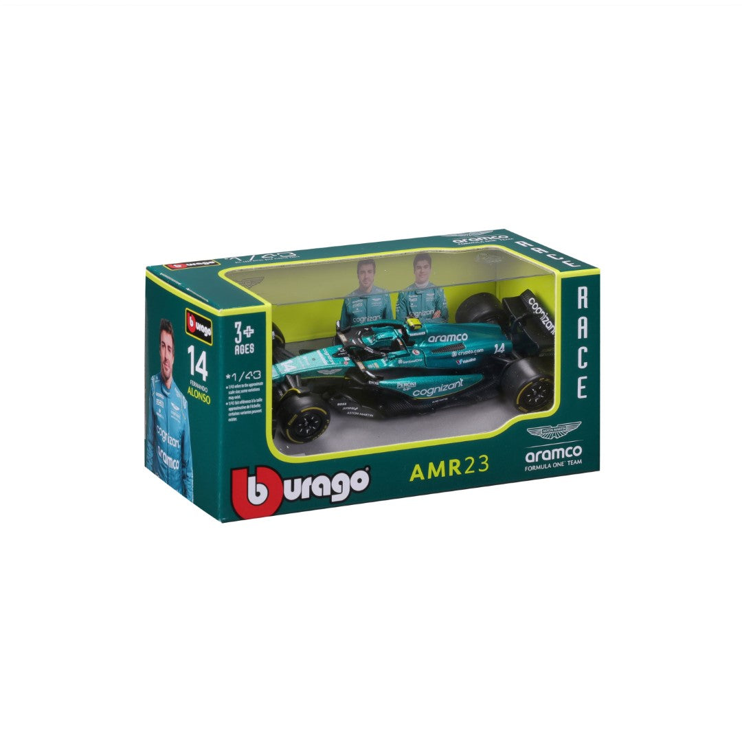 *18-38190A Bburago Race - Aston Martin AMR23 #14 (Alonso) - Scala 1:43