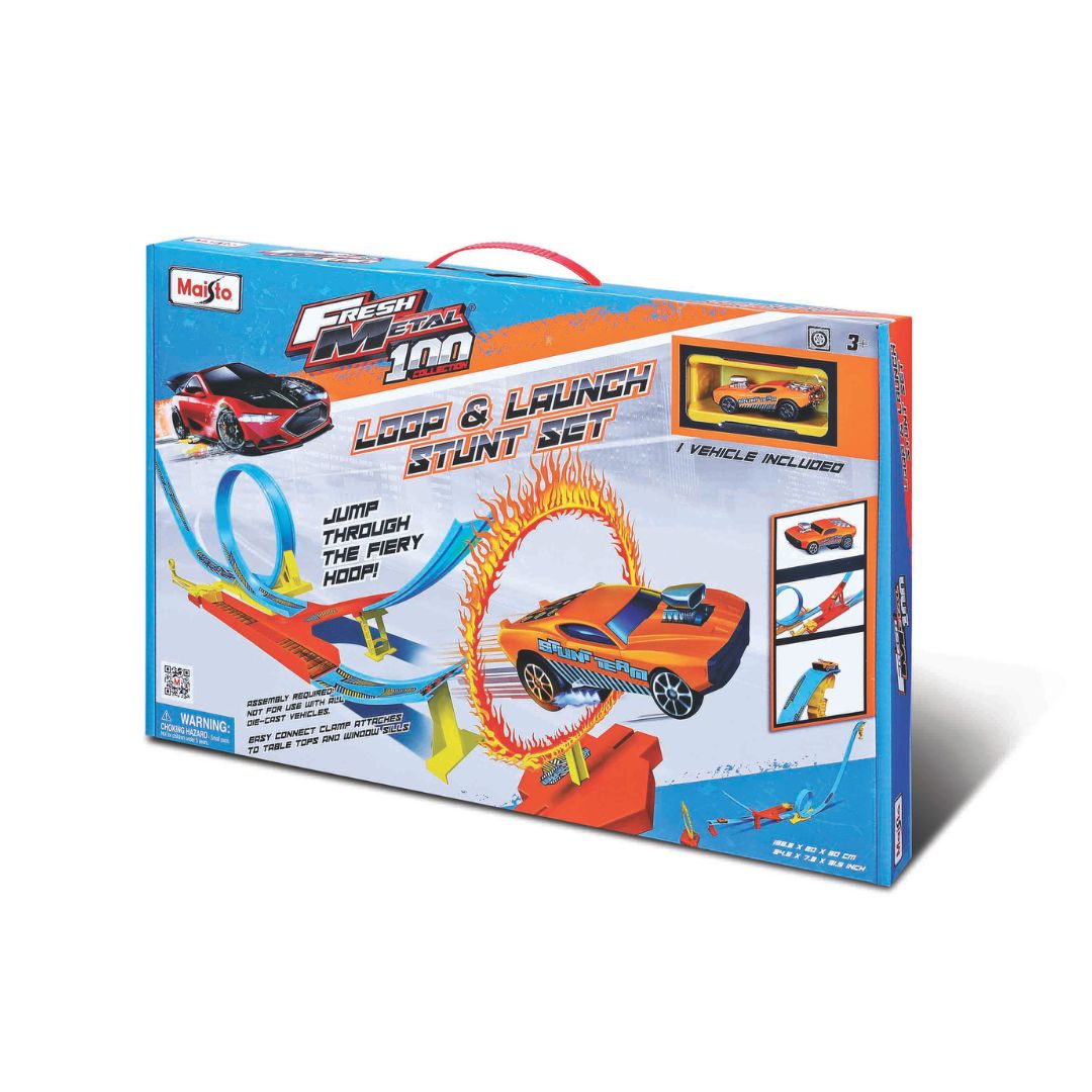 *12552 Bburago Maisto - Loop & Launch Stunt Set - Pista con auto