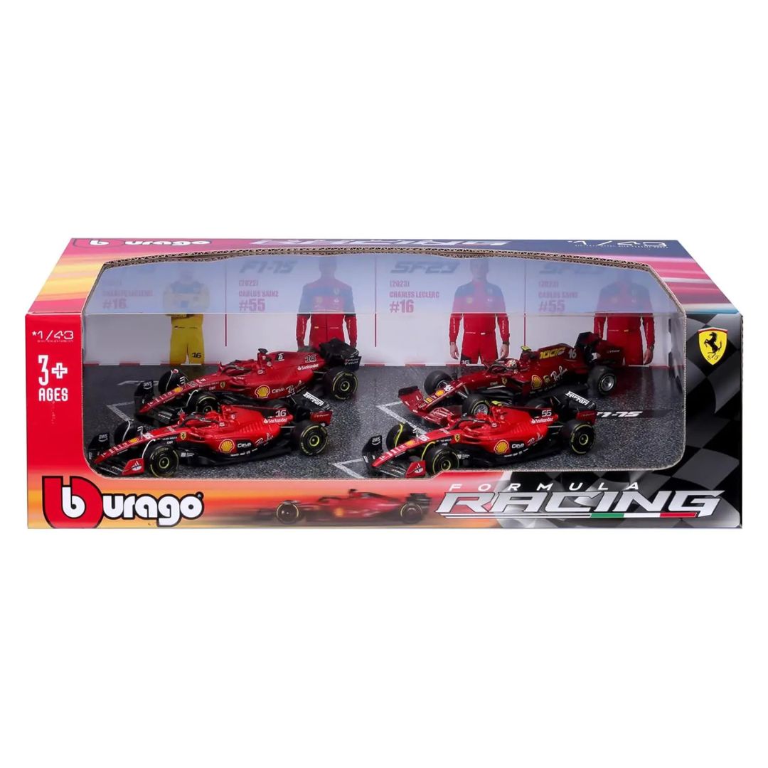 *18-36848 Bburago Formula Racing - Gift Pack Ferrari SF-23 - 4 auto