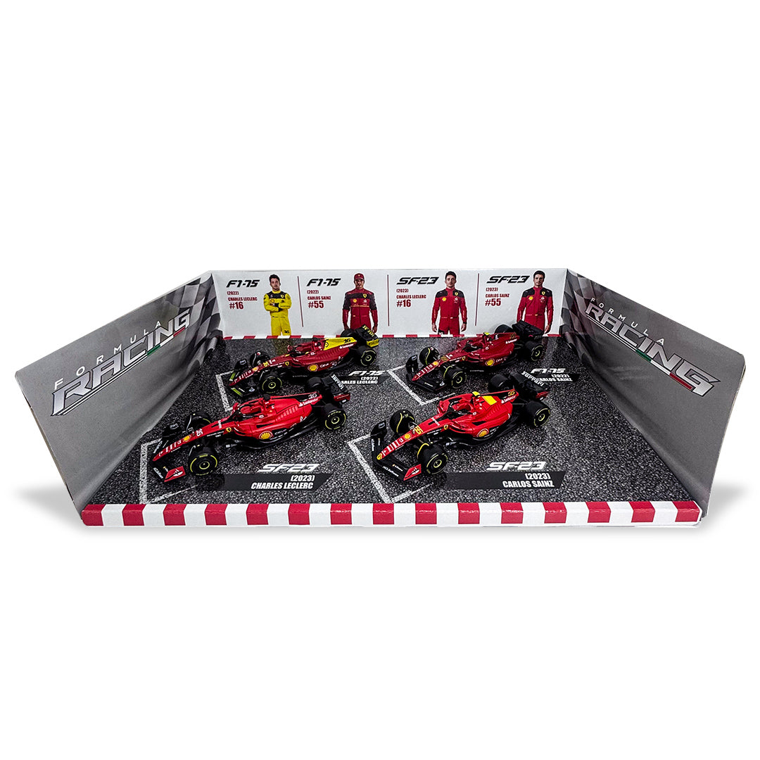 *18-36848 Bburago Formula Racing - Gift Pack Ferrari F1-75 e SF-23 - 4 auto