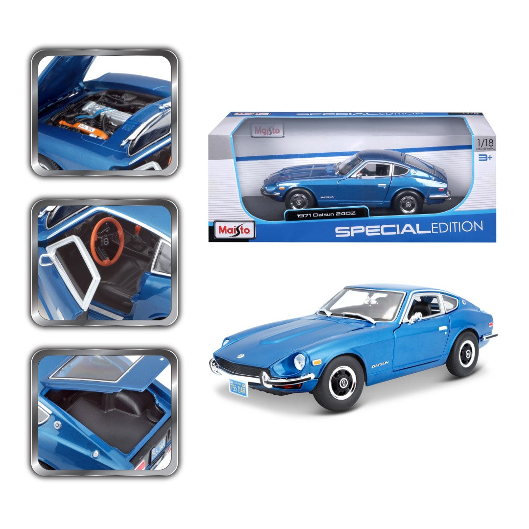 31170 BU Bburago Maisto - Datsun 240Z (1971), blu - Scala 1:18