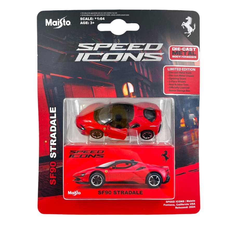 15703 Bburago Maisto - Speed Icon: SF90 Stradale, rossa - Scala 1:64