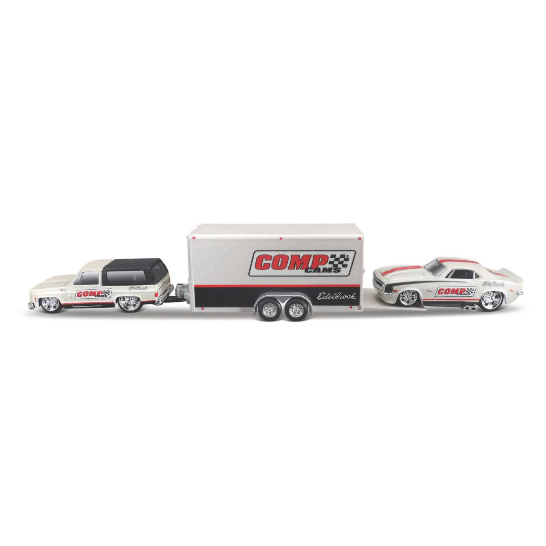 11404-1 Bburago Maisto - Team Hauler: 2 Chevrolet + Car Trailer - 1:64