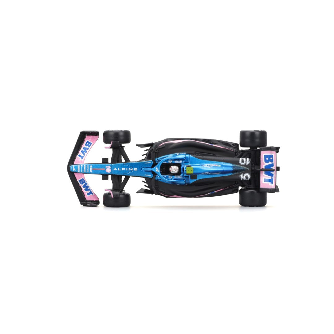 18-38073 Bburago Race - BWT Alpine F1 Team A523 #10, con casco - 1:43