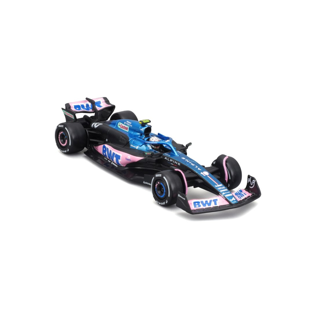 18-38073 Bburago Race - BWT Alpine F1 Team A523 #10, con casco - 1:43