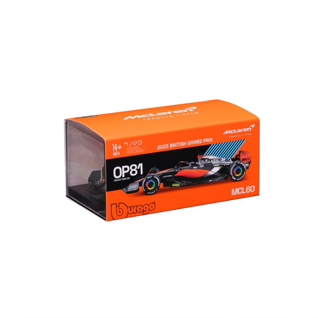 18-38088 Bburago Race - McLaren F1 Team MCL60 #81, con casco - Scala 1:43