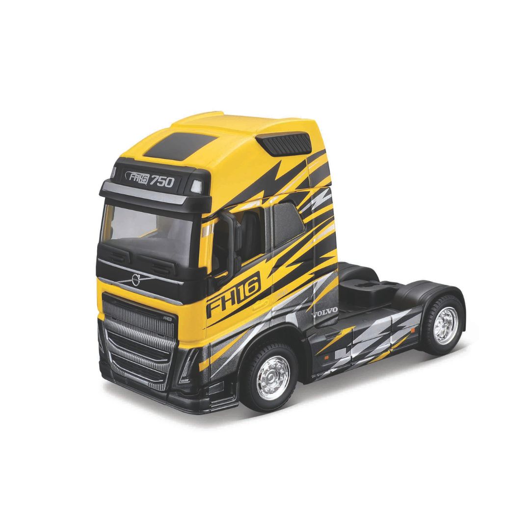 18-32205 Bburago Street Fire - Haulers Cabs: Volvo FH16, giallo - Scala 1:43