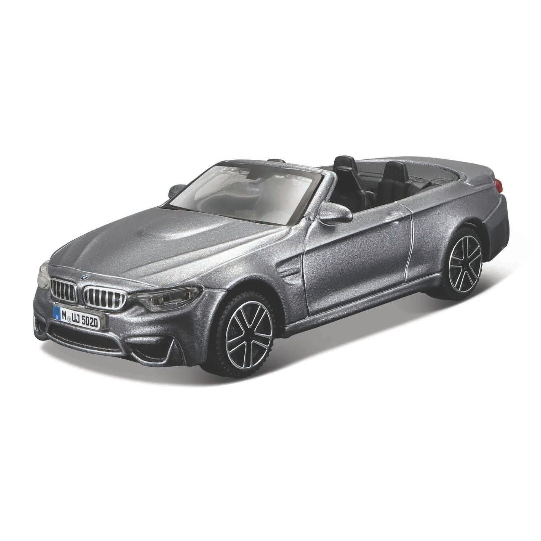 18-30298 Bburago Street Fire - BMW M4 Cabrio, grigia - Scala 1:43