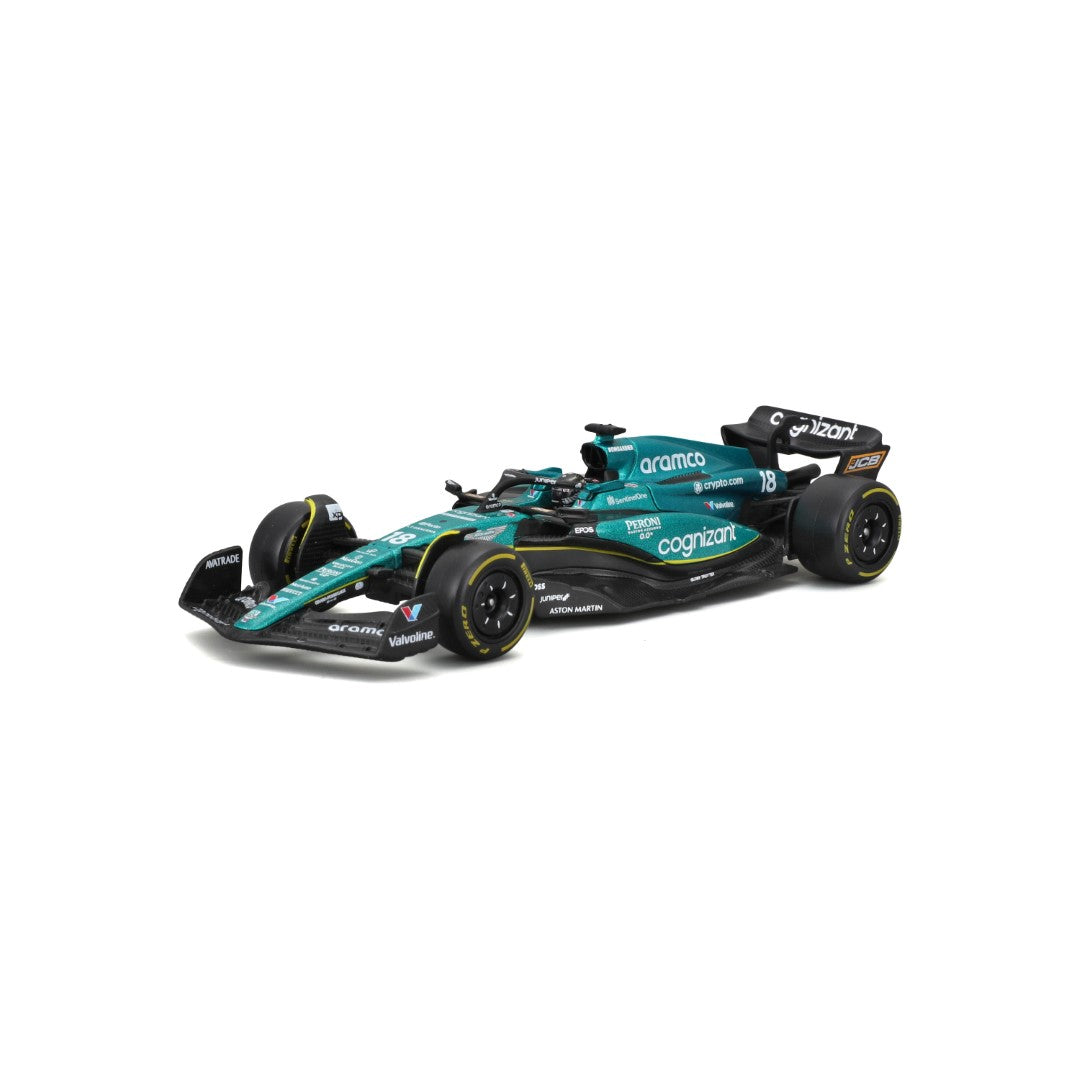 18-38091A Bburago - Aston Martin AMR23 #18 (Stroll), con casco - 1:43