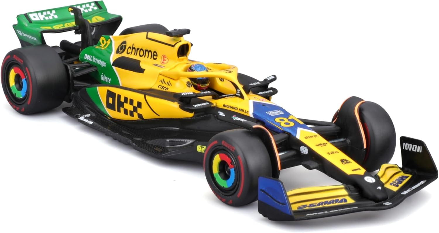 18-38215 Bburago McLaren F1 Team MCL38 #81 Piastri con casco Monaco Gran Prix 24