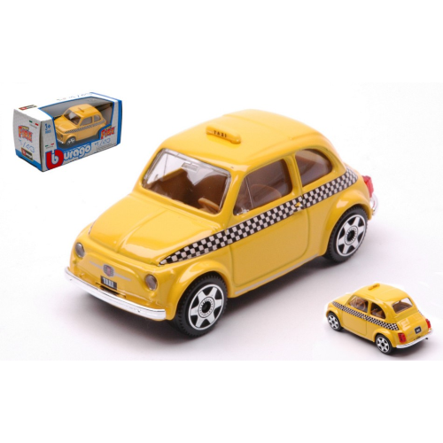 *  Bburago Street Fire - Fiat 500Gialla Taxi  gialla - Scala 1:43