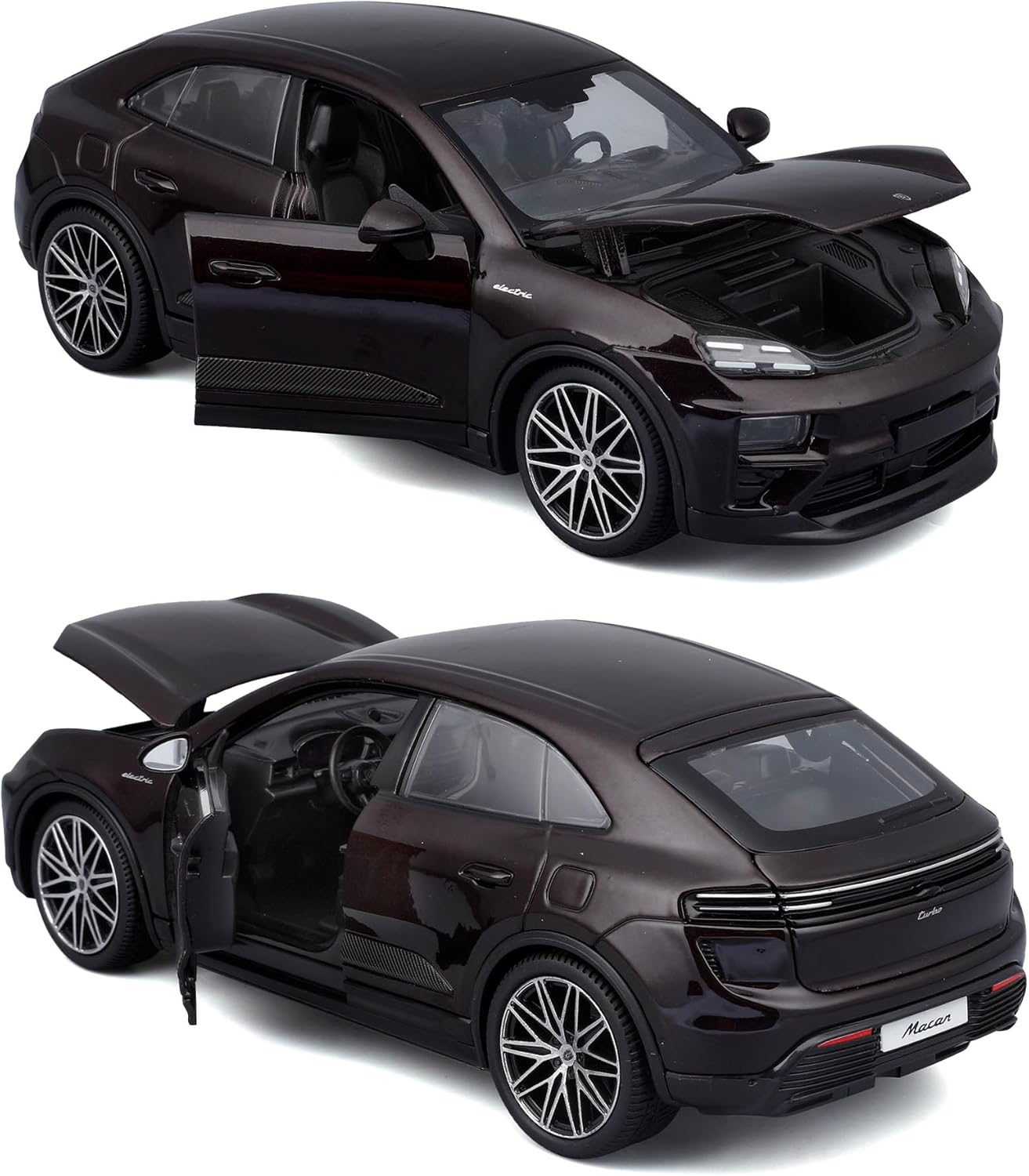 *18-21114 N Bburago Porsche Macan Turbo Electric 1:24  Modello Auto Nera