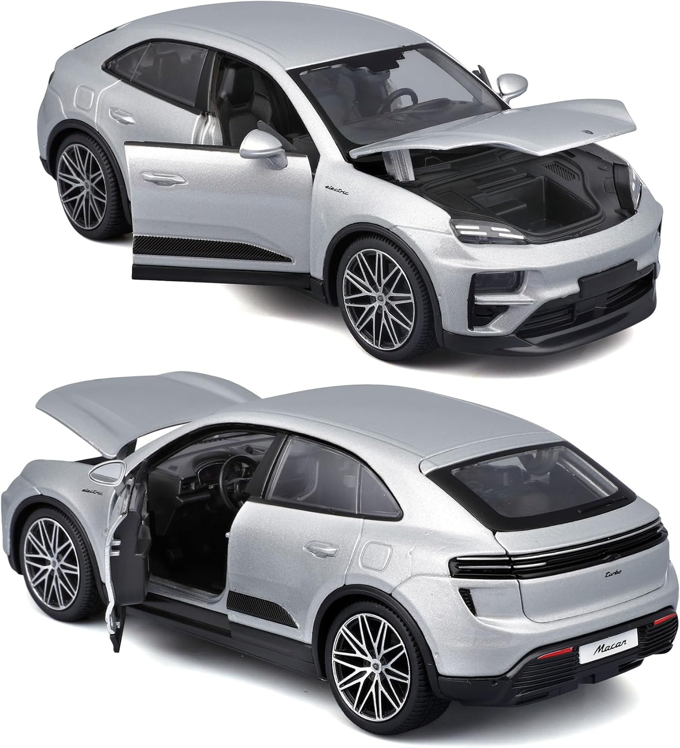 *18-21114 G Bburago Porsche Macan Turbo Electric 1:24  Modello Auto Grigio